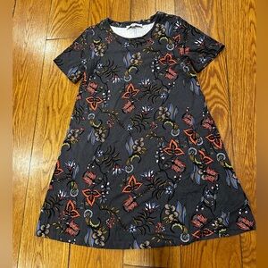 LOFT Dress - Black with Red and Blue Floral